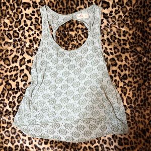 Hollister | Sage Green Key Hole Tank Twisted Straps XS Racerback Geometric Flare